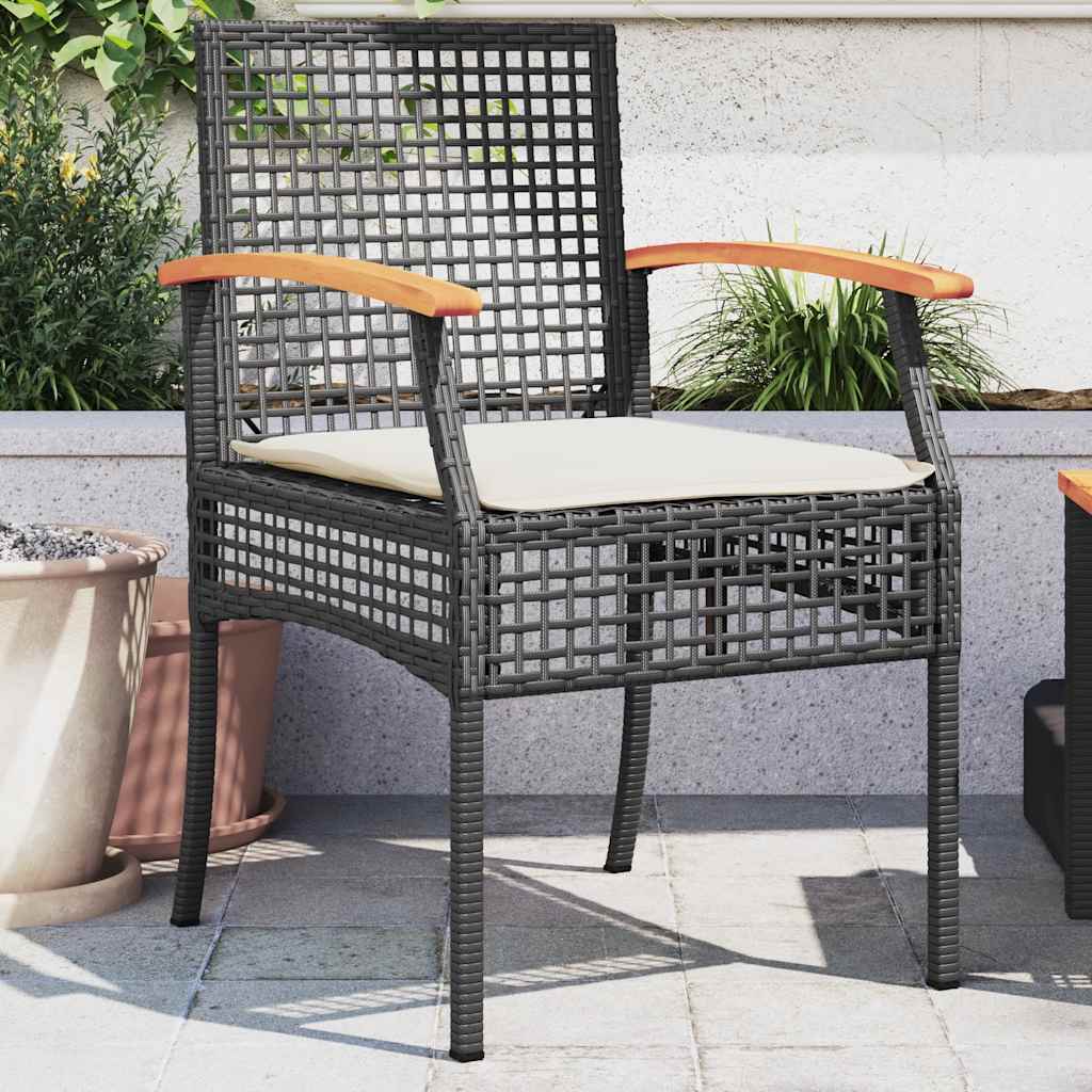 Sillas de jardín 2 uds madera maciza acacia polipropileno beige