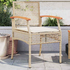 Sillas de jardín 2 uds madera maciza acacia polipropileno beige