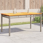 Mesa de jardín ratán PE beige y madera de acacia 190x90x75 cm