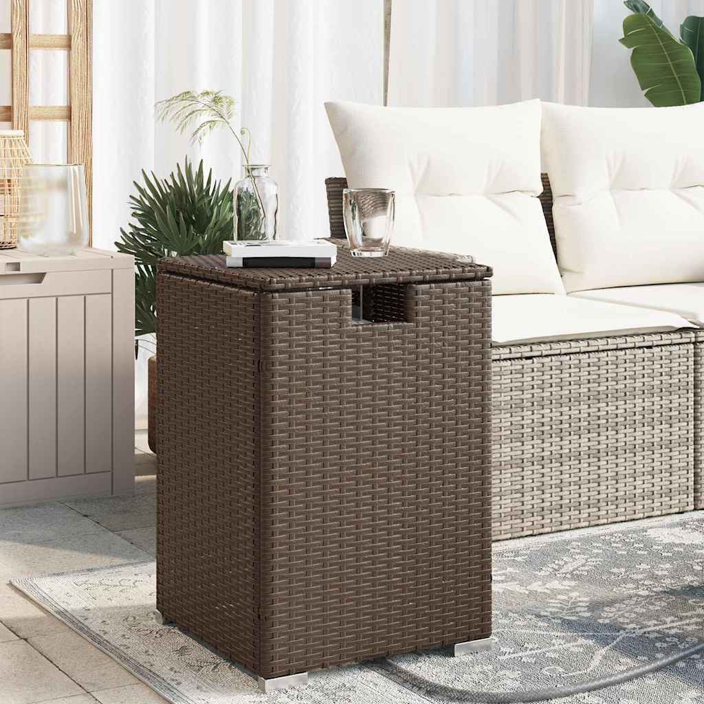 Mesa cubierta para bombona de propano ratán beige 40x40x60 cm