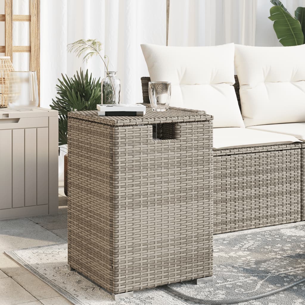 Mesa cubierta para bombona de propano ratán beige 40x40x60 cm
