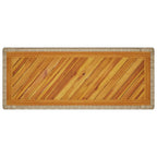 Mesa auxiliar jardín tapa madera ratán PE beige 100x40x75 cm