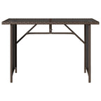 Mesa de jardín superficie vidrio ratán PE marrón 110x68x70 cm