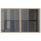 Mesa de jardín superficie de vidrio ratán PE beige 110x68x70 cm