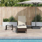 Tumbona 3 pcs Beige y crema 55 x 200 x 92 cm ratán sintético