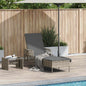 Tumbona 3 pcs Beige y crema 55 x 200 x 92 cm ratán sintético