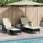 Tumbona 3 pcs Beige y crema 55 x 200 x 92 cm ratán sintético