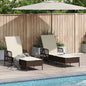 Tumbona 3 pcs Beige y crema 55 x 200 x 92 cm ratán sintético