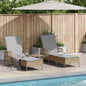 Tumbona 3 pcs Beige y crema 55 x 200 x 92 cm ratán sintético