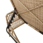 Tumbona 3 pcs Beige y crema 55 x 200 x 92 cm ratán sintético
