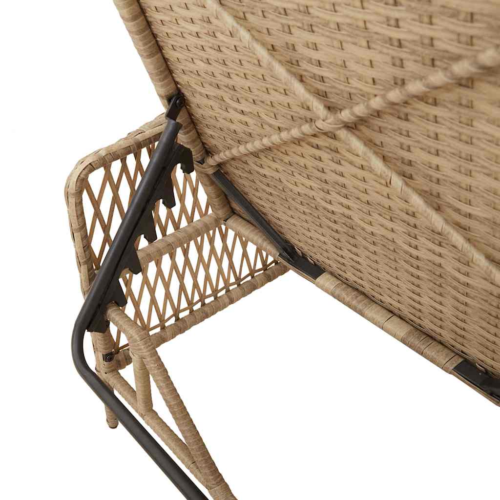 Tumbona 3 pcs Beige y crema 55 x 200 x 92 cm ratán sintético