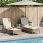 Tumbona 3 pcs Beige y crema 55 x 200 x 92 cm ratán sintético