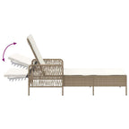 Tumbona 3 pcs Beige y crema 55 x 200 x 92 cm ratán sintético