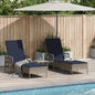 Tumbona 3 pcs Beige y crema 55 x 200 x 92 cm ratán sintético