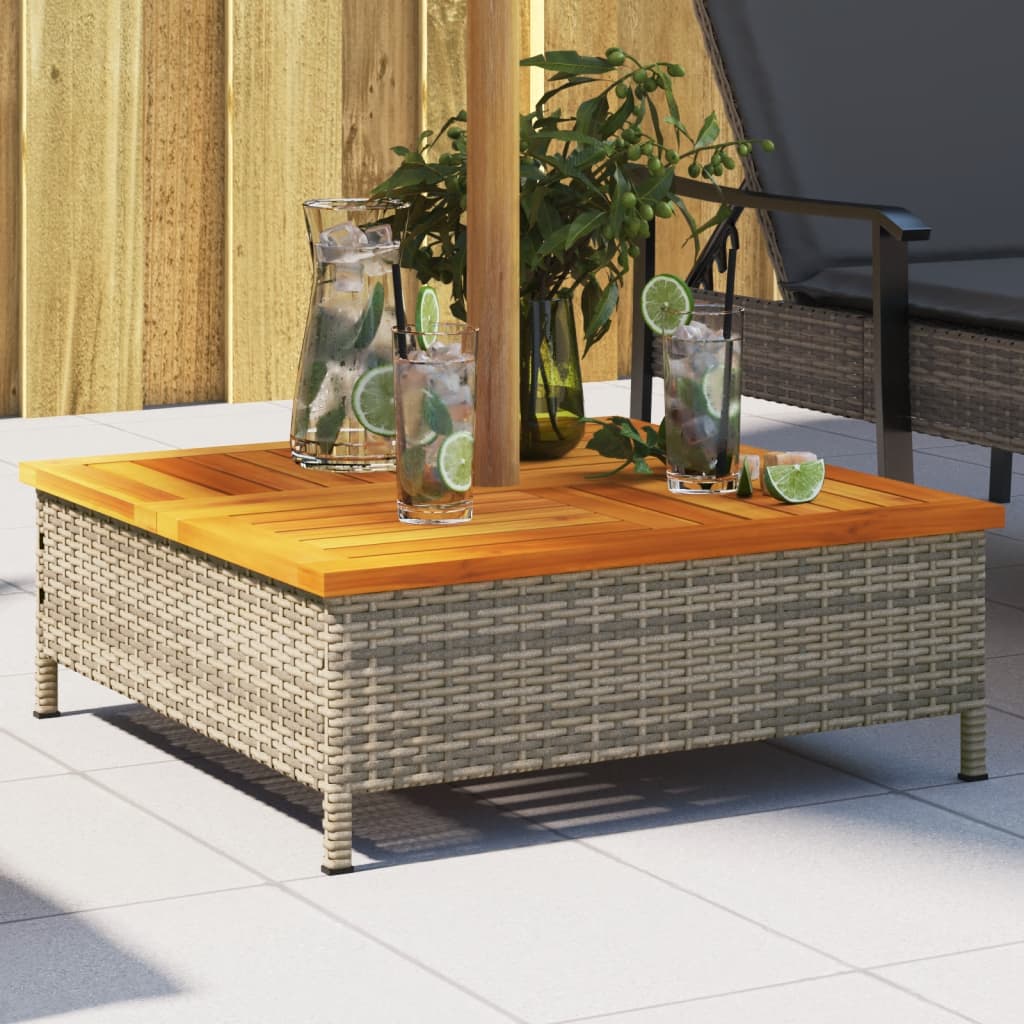 PE rattan acacia beige parasol base cover 70x70x25 cm