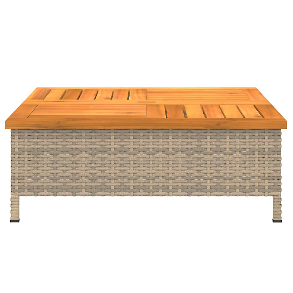 Cubierta para base sombrilla ratán PE acacia beige 70x70x25 cm