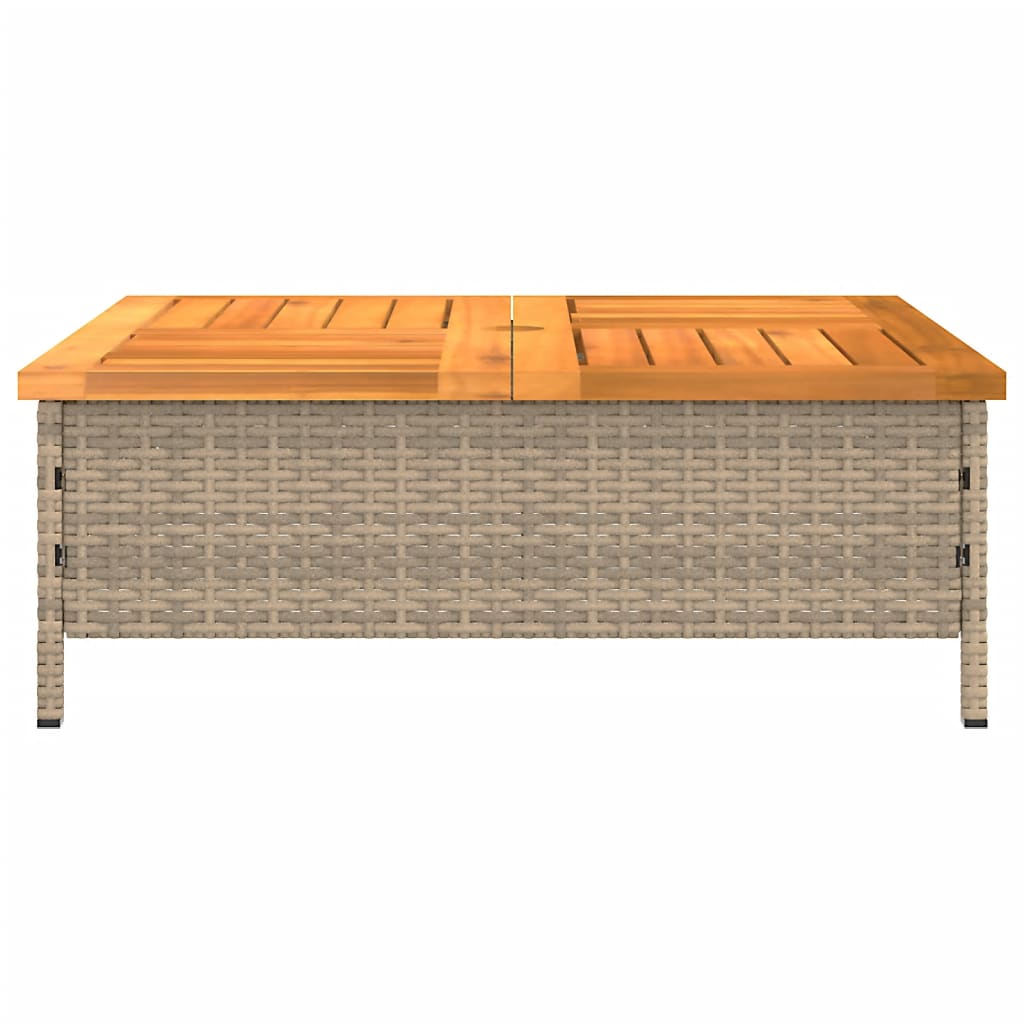 Cubierta para base sombrilla ratán PE acacia beige 70x70x25 cm