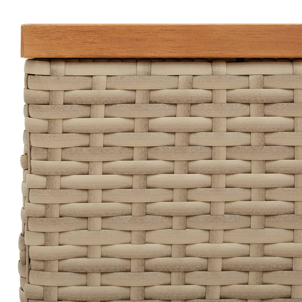 Cubierta para base sombrilla ratán PE acacia beige 70x70x25 cm