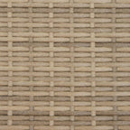 Sofá de jardín 2 plazas con toldo y taburetes ratán PE beige