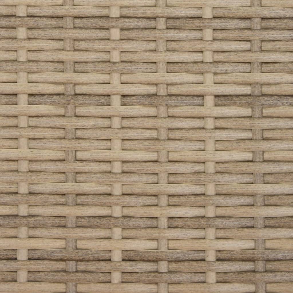 Sofá de jardín 2 plazas con toldo y taburetes ratán PE beige