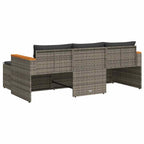 Set de sofá de jardín 3 pzas y cojines ratán sintético gris