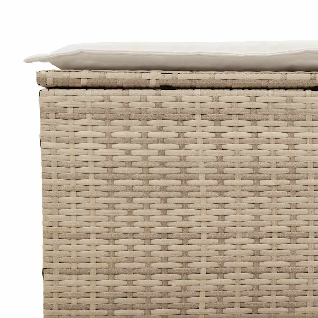 Juego de sofás de jardín con cojines beige 3 pzas ratán PE