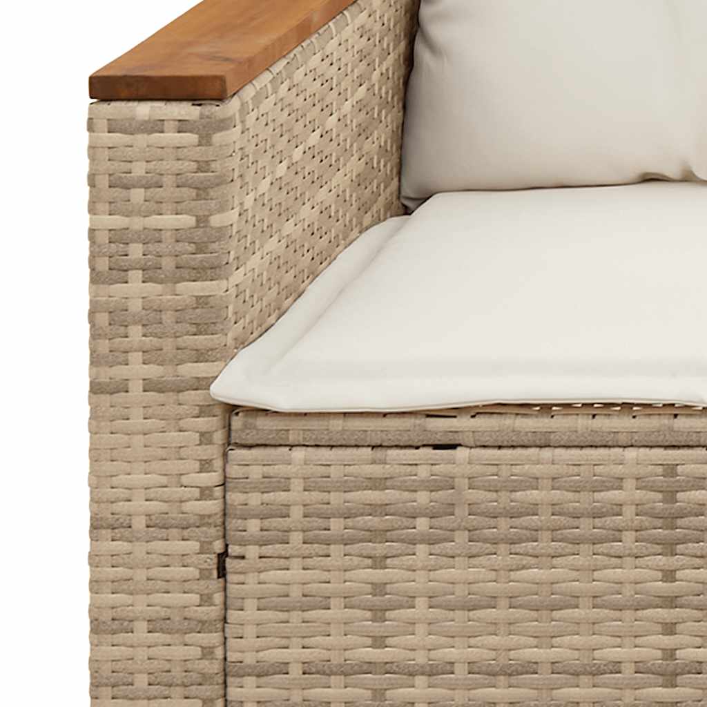 Juego de sofás de jardín con cojines beige 3 pzas ratán PE