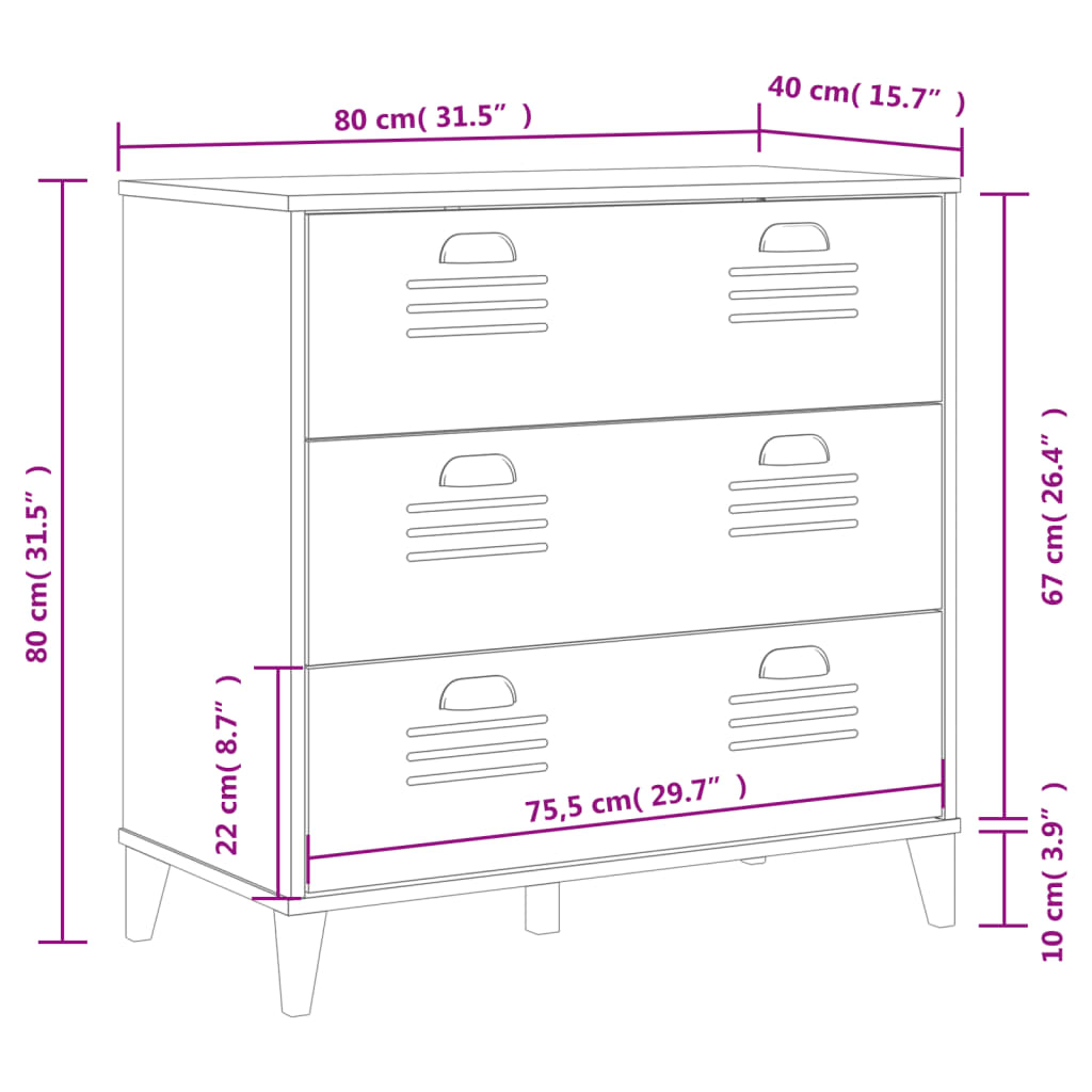 Cajonera VIKEN madera de ingeniería blanca