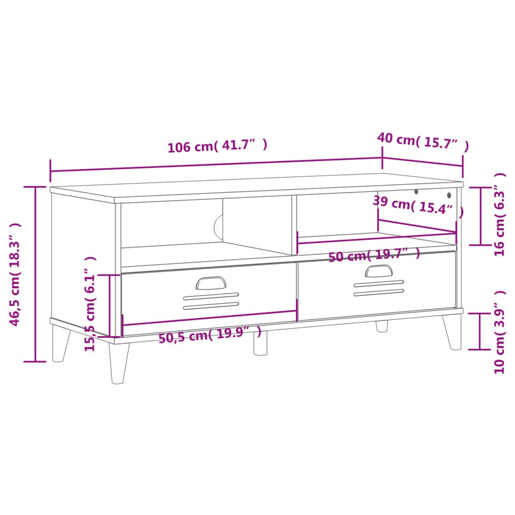 Mueble para TV VIKEN madera de ingeniería blanco