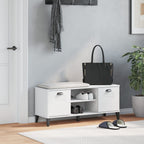 Zapatero VIKEN madera de ingeniería blanco 106x35x45 cm