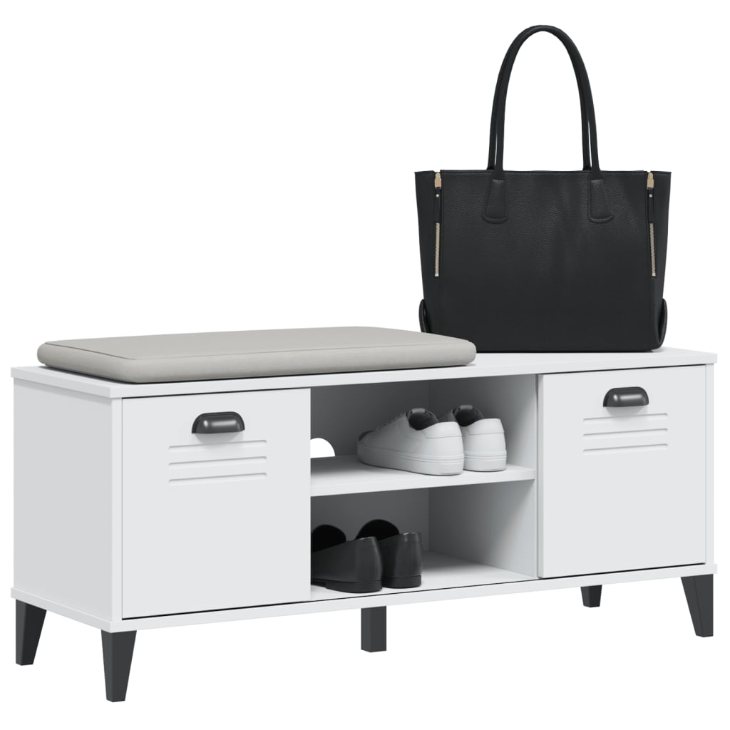 Zapatero VIKEN madera de ingeniería blanco 106x35x45 cm