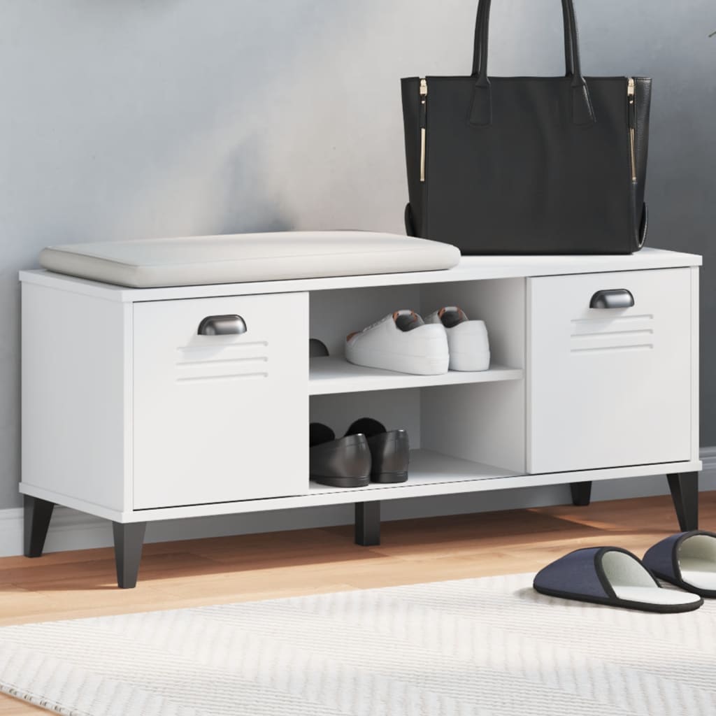 Zapatero VIKEN madera de ingeniería blanco 106x35x45 cm