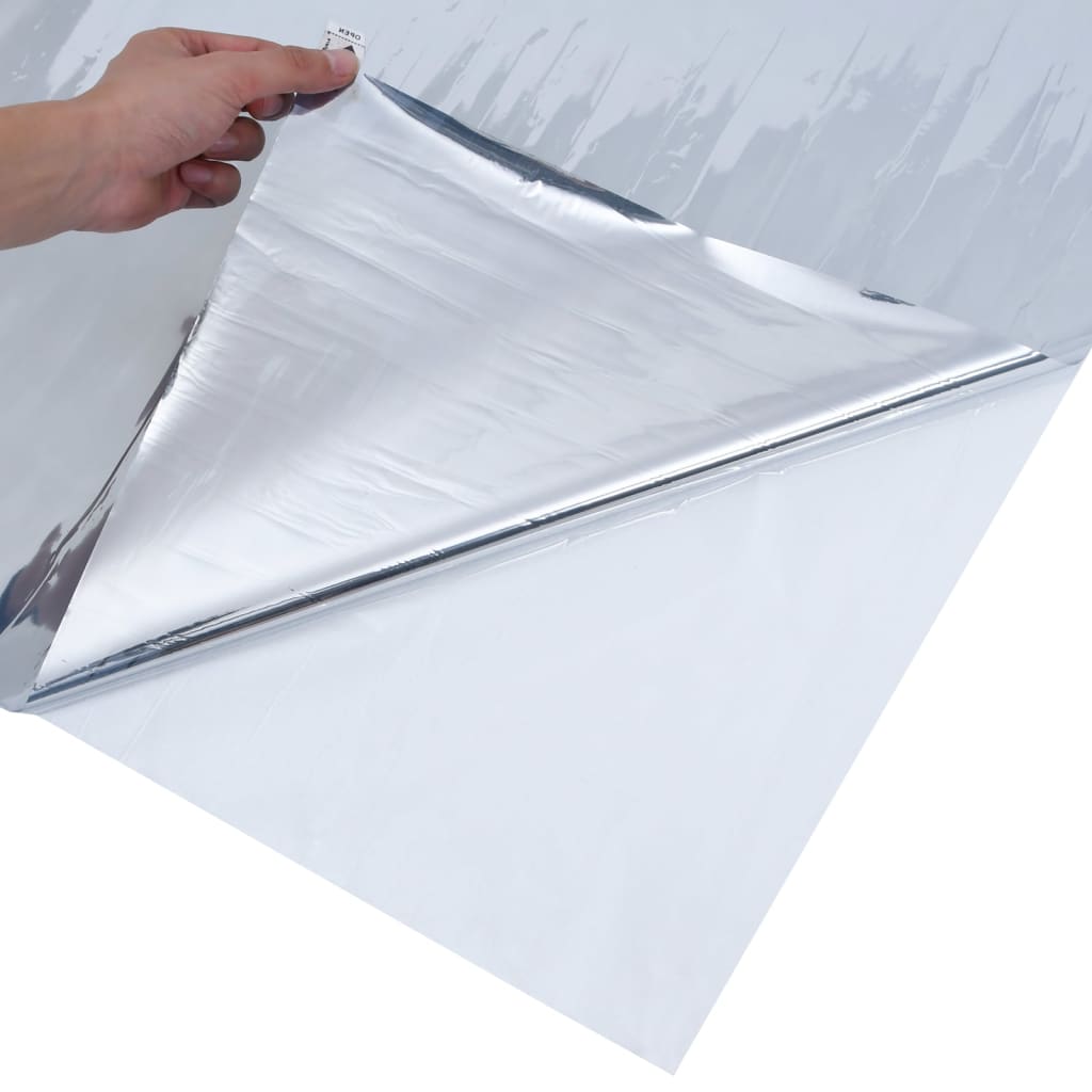 Película solar estática efecto reflectante plateado 45x2000 cm