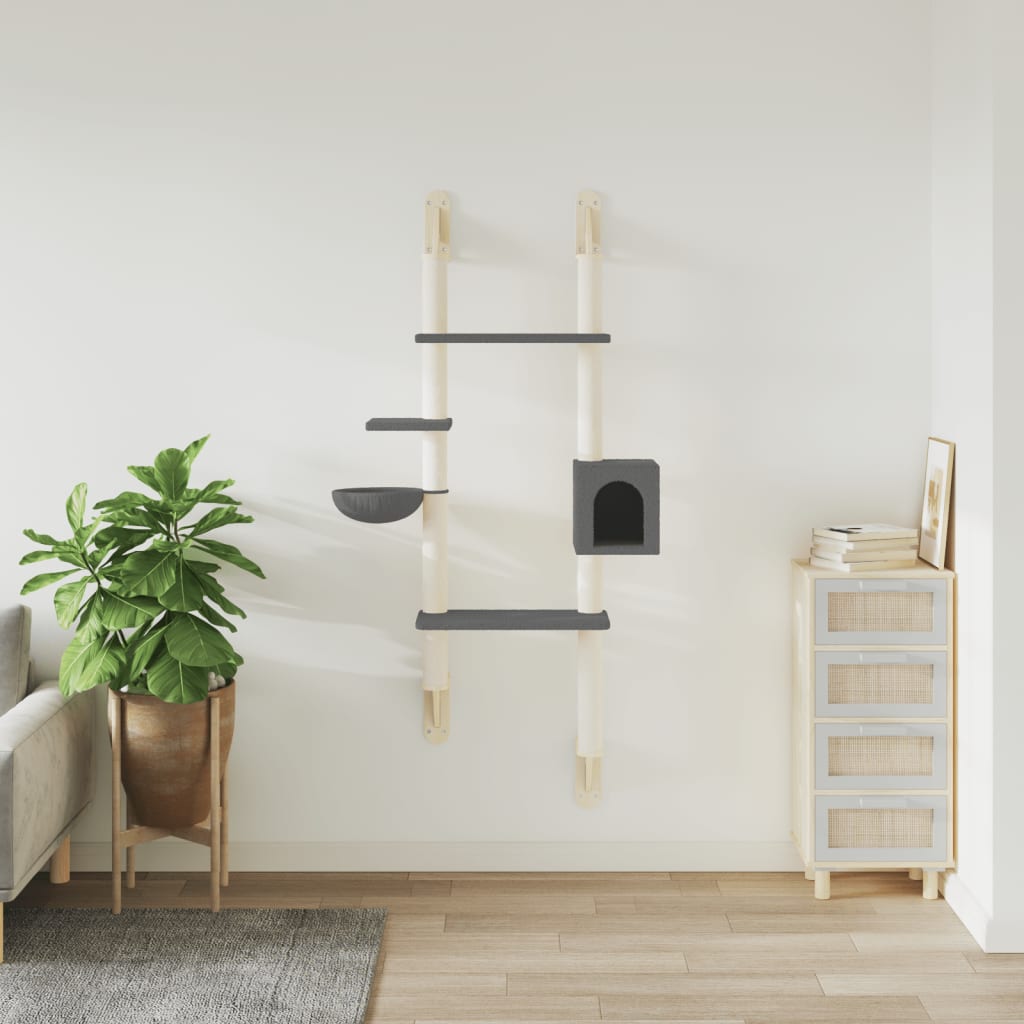Árbol rascador para gatos de pared gris oscuro 180 cm