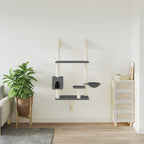 Árbol rascador para gatos de pared gris oscuro 153 cm