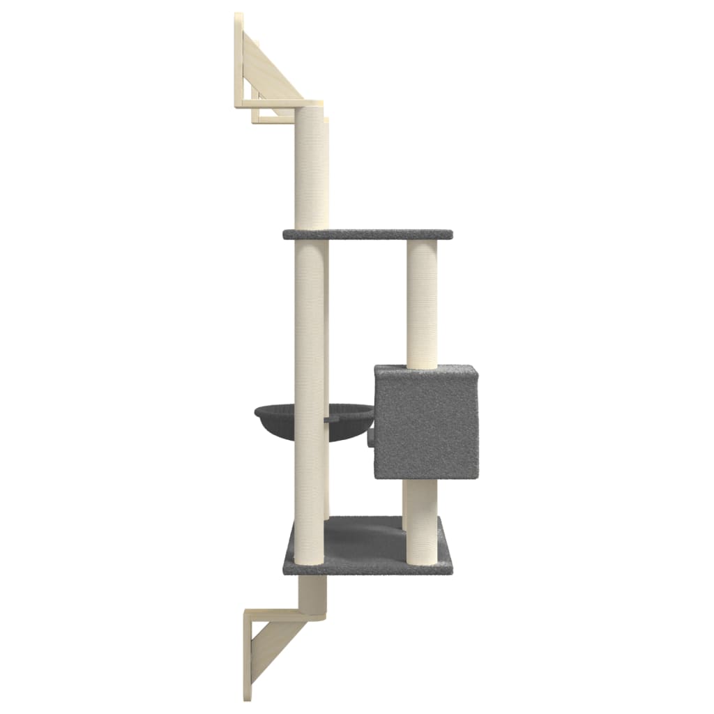 Árbol rascador para gatos de pared gris oscuro 153 cm