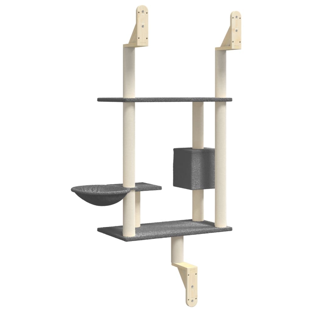 Árbol rascador para gatos de pared gris oscuro 153 cm