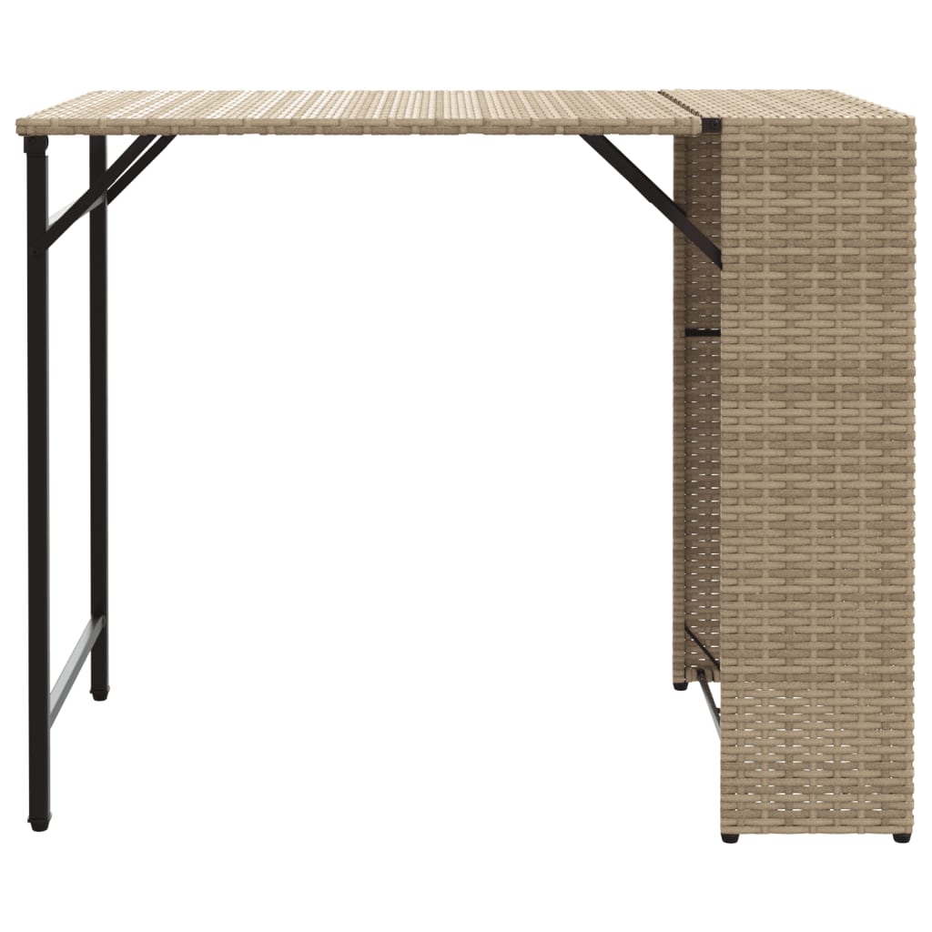 Juego de comedor de jardín plegable 5 piezas ratán PE beige
