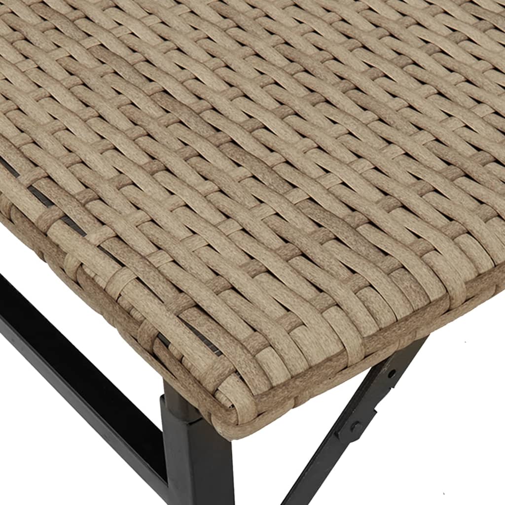Juego de comedor de jardín plegable 5 piezas ratán PE beige