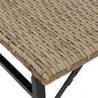 Juego de comedor de jardín plegable 5 piezas ratán PE beige