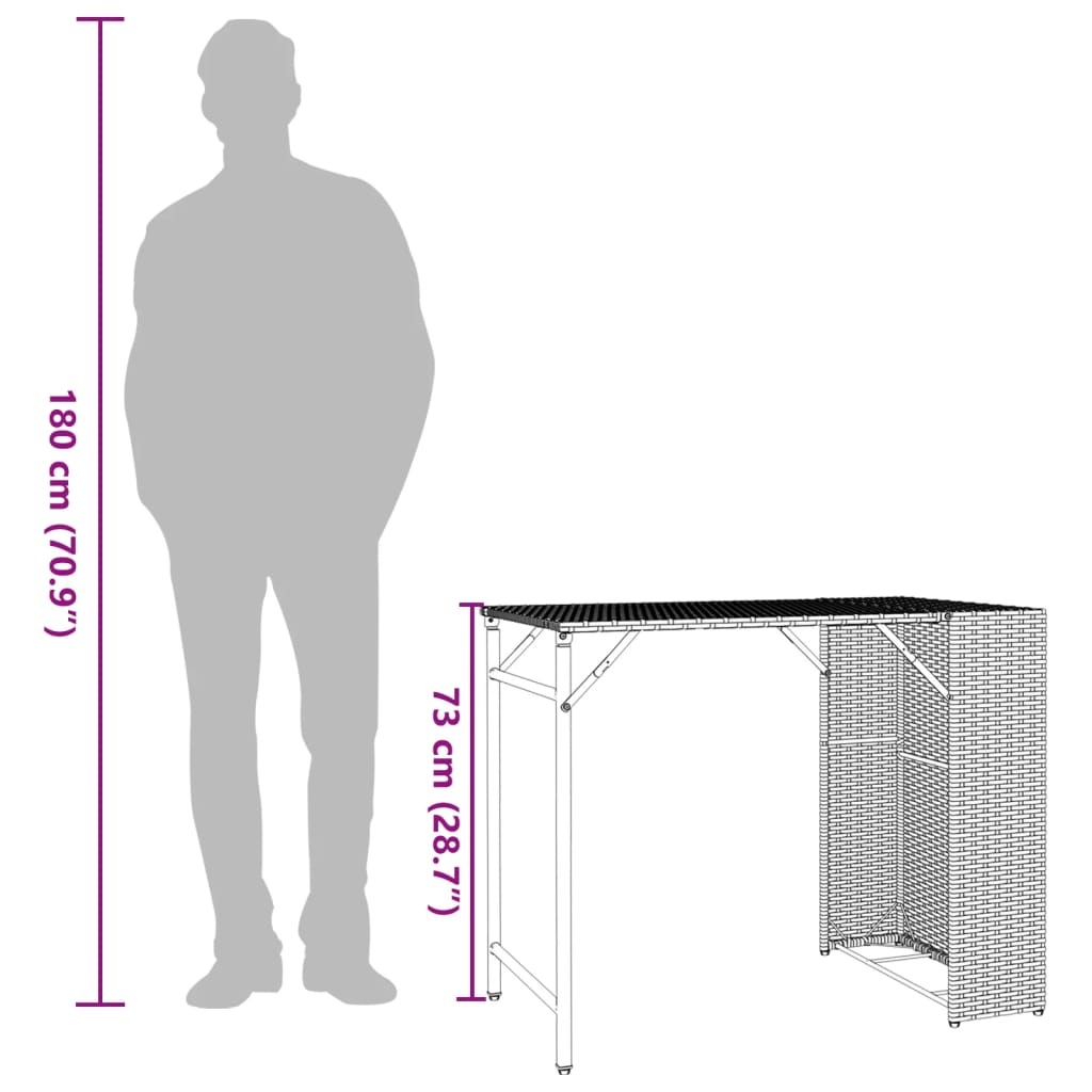 Juego de comedor de jardín plegable 5 piezas ratán PE beige