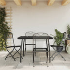 Juego comedor de jardín 3 piezas ratán sintético gris