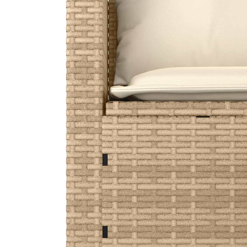Juego de sofás de jardín con cojines beige 3 pzas ratán PE