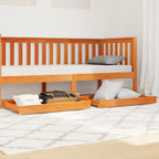 Cajones de cama 2 uds madera maciza de pino marrón cera