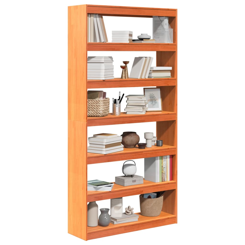 Estantería/divisor espacios madera maciza pino 100x30x199,5 cm