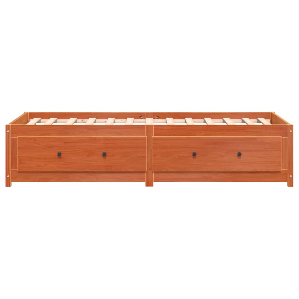 Diván sin colchón marrón cera 75x190 cm madera maciza de pino