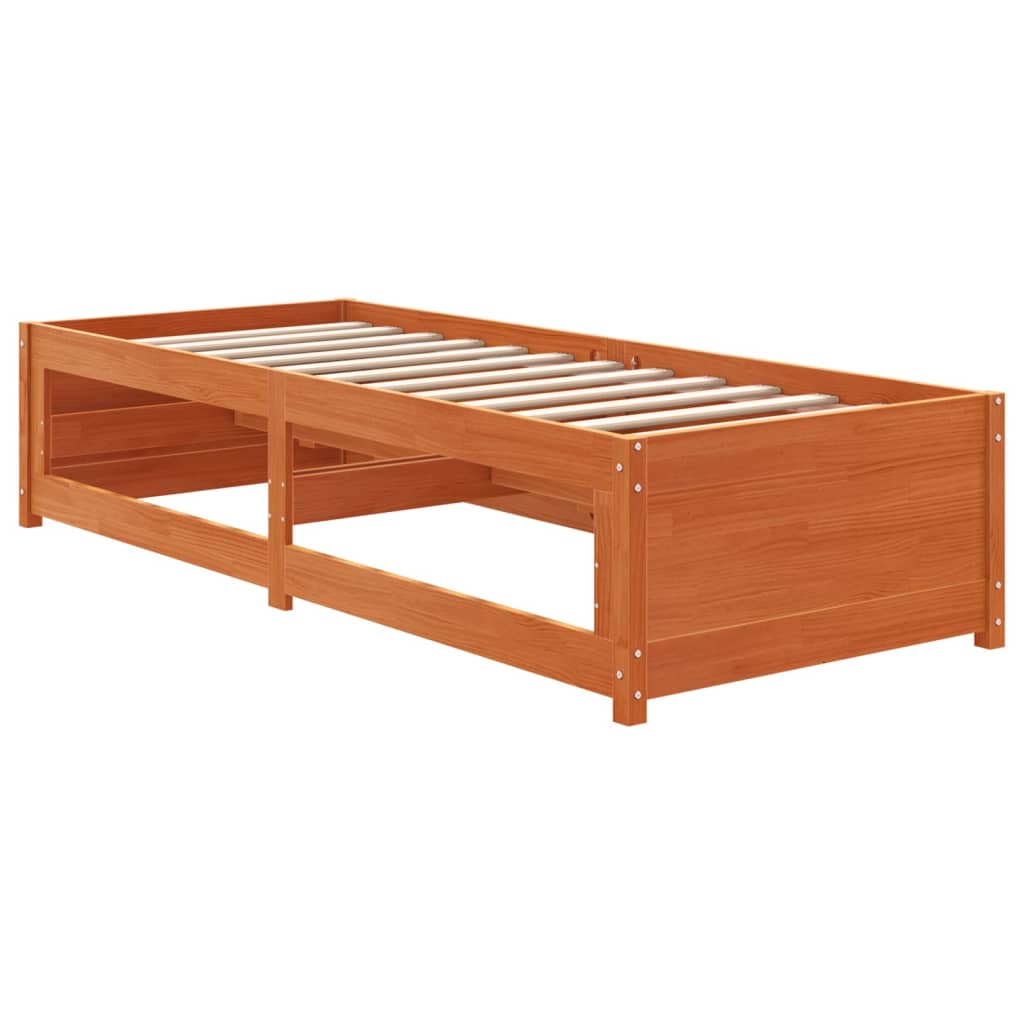 Diván sin colchón marrón cera 75x190 cm madera maciza de pino