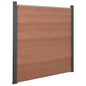 Juego de paneles de valla WPC gris 180x186 cm