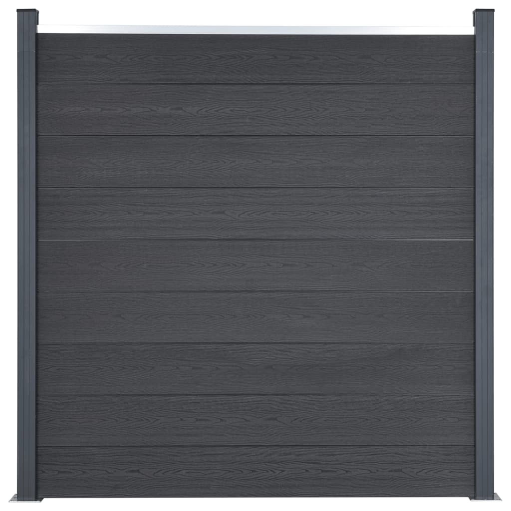 Juego de paneles de valla WPC gris 180x186 cm