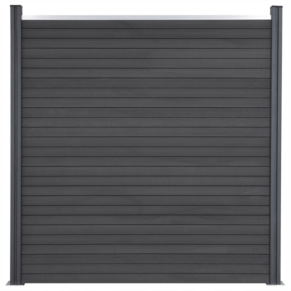 Juego de paneles de valla WPC gris 180x186 cm